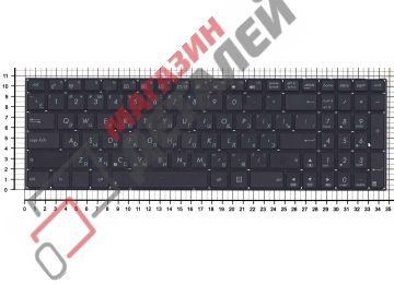 Клавиатура для ноутбука Asus X551 X551CA X551MA черная без рамки, плоский Enter
