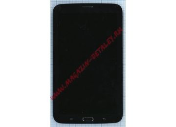 Дисплей (экран) в сборе с тачскрином для Samsung Galaxy Tab 3 7.0 SM-T211 с передней панелью и рамкой Черный