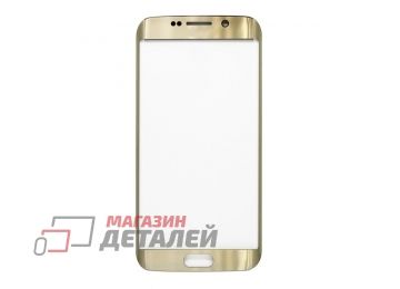 Стекло + OCA плёнка для переклейки Samsung G925 Galaxy S6 Edge (золото)