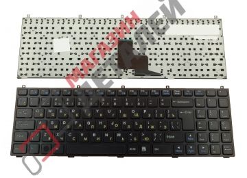 Клавиатура для ноутбука DNS 0123975, C4500, Clevo W765 черная с рамкой