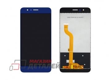 Дисплей (экран) в сборе с тачскрином для Huawei Honor 8 синий (Premium LCD)