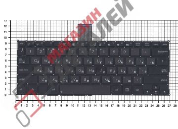 Клавиатура для ноутбука Asus F200CA F200LA F200MA черная без рамки, плоский Enter
