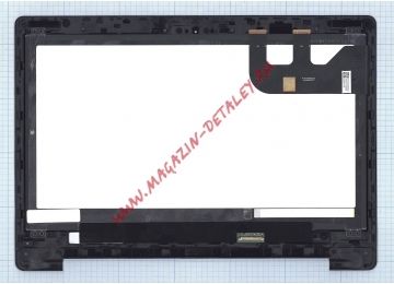 Экран в сборе (матрица + тачскрин) для Asus Transformer Book Flip TP300LJ черный с рамкой