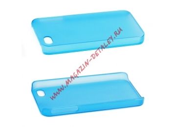 Защитная крышка для Apple iPhone 4, 4s ультратонкая, синяя, матовая, европакет