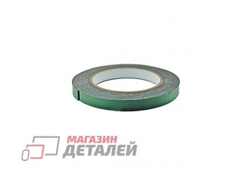 Скотч двусторонний черный вспененный с зеленой защитной лентой толщина 1мм ширина 8мм 5м