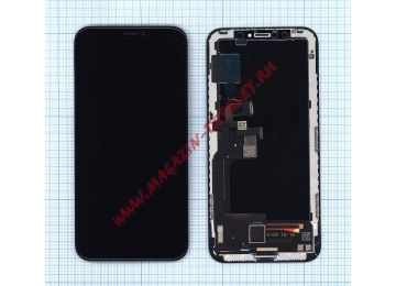 Дисплей (экран) в сборе с тачскрином для iPhone X (OLED HH) черный