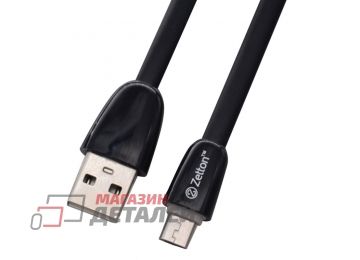 Кабель Zetton USB SyncCharge Flat Glossy TPE Data Cable USB <-> Micro USB черный (ZTUSBFGTBKMC)