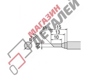 Сменное жало PX-2RT-3C (d7х37мм) для паяльников GOOT