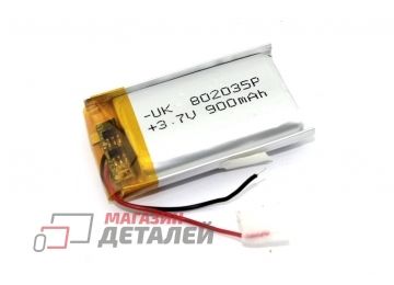 Аккумулятор универсальный 8x20x35 мм 3.8V 900mAh Li-Pol (2 Pin)