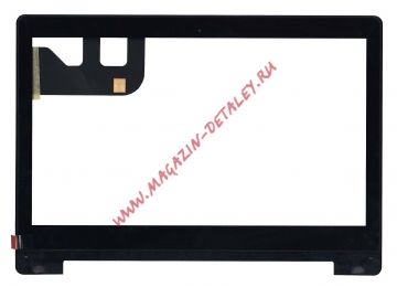 Сенсорное стекло (тачскрин) для Asus Transformer Book Flip TP300LA черное с рамкой