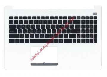 Клавиатура (топ-панель) для ноутбука Asus X502 черная с белым топкейсом