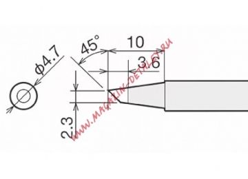 Сменное жало-нагреватель RX-80HRT-2.3BC для паяльника GOOT