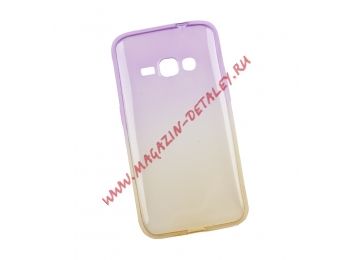 Силиконовый чехол LP для Samsung Galaxy J1 2016 градиент фиолетовый, желтый, коробка