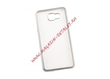 Силиконовый чехол LP для Samsung Galaxy A5 2016 прозрачный с серебряной хром рамкой TPU