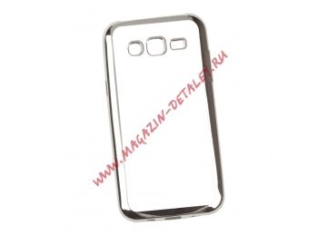 Силиконовый чехол LP для Samsung Galaxy J5 прозрачный с белой хром рамкой TPU