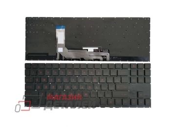 Клавиатура для ноутбука HP Omen 15-en, 15t-en, 15-ek, 15t-ek черная с подсветкой, красные символы, английская раскладка - купить в Брянске и Клинцах за 3 130 р.