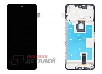 Дисплей (экран) в сборе с тачскрином для Huawei Honor X7b 4G, 90 Smart черный с рамкой