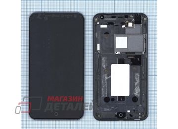 Дисплей (экран) в сборе с тачскрином для Meizu MX4 черный c рамкой
