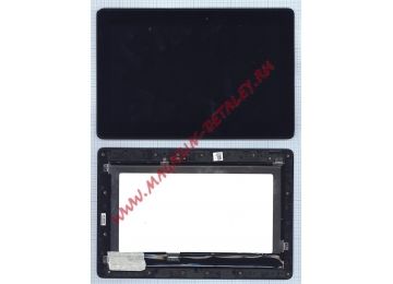 Дисплей (экран) в сборе с тачскрином для Asus Transformer Book T100TA черный с рамкой