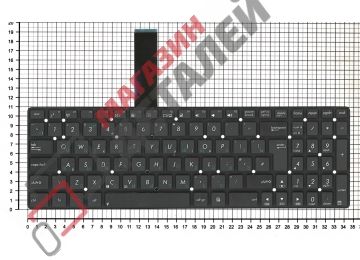 Клавиатура для ноутбука Asus K55 X501 K55XI черная без рамки, большой Enter