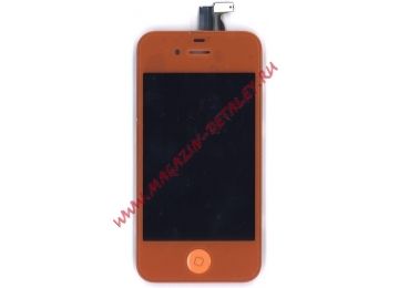 Дисплей (экран) в сборе с тачскрином для Apple iPhone 4 orange