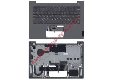 Клавиатура (топ-панель) для ноутбука Lenovo ThinkBook 14 черная с серым топкейсом