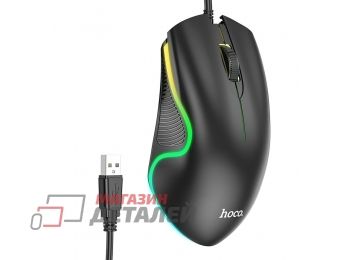 Мышь игровая проводная HOCO GM19 Enjoy USB, 1000dpi, RGB, 1.4м (черный)