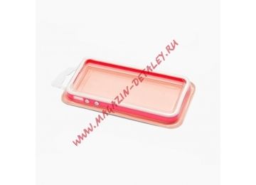 Чехол (бампер) для Apple iPhone 4, 4S розовый, белый