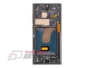 Дисплей (экран) в сборе с тачскрином для Samsung Galaxy S23 Ultra SM-S918 CK Soft OLED 6.81 черный с рамкой