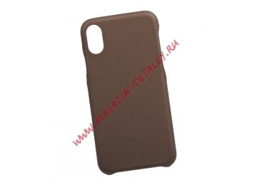 Защитная крышка G-Case Noble Series для Apple iPhone X кожа, коричневая