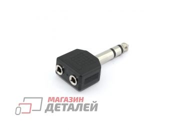 Разветвитель Jack 6,3 мм (m) - 2 miniJack 3.5 мм (f)