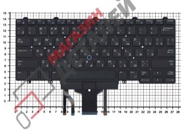 Клавиатура для ноутбука Dell Latitude E5450 E7450 E5470 черная с подсветкой и трекпойнтом