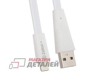 Кабель Zetton USB SyncCharge Flat Wide Data Cable USB <-> Lightning белый (ZTUSBFWWA8)