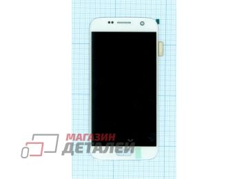 Дисплей (экран) в сборе с тачскрином для Samsung Galaxy S7 SM-G930F белый с рамкой (Premium SC LCD)