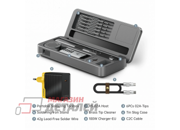 Паяльный набор Fnirsi HS02B + 3 наконечника + С2С кабель