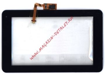 Сенсорное стекло (тачскрин) для Huawei Mediapad S7 Lite черное с рамкой