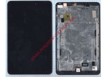 Дисплей (экран) в сборе с тачскрином для Acer Iconia A1-850 черный с рамкой