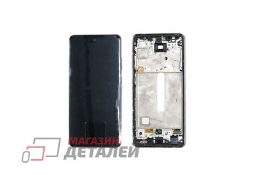Дисплей (экран) в сборе с тачскрином для Samsung Galaxy A52 SM-A525F черный с рамкой (Premium SC LСD)