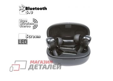 TWS Bluetooth гарнитура Earldom ET-BH49 BT 5.0 LED дисплей вставная (черная)