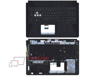 Клавиатура (топ-панель) для ноутбука Asus TUF FX705 черный с белой подсветкой