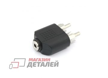 Переходник RCA (тюльпан) 2 канала (m) – miniJack (f)