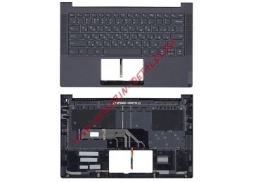 Клавиатура (топ-панель) для ноутбука Lenovo Yoga Slim 7-14ARE05 черная с черным топкейсом