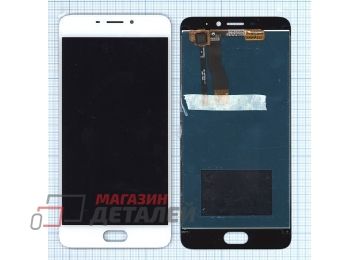 Дисплей (экран) в сборе с тачскрином для Meizu M5 Note белый