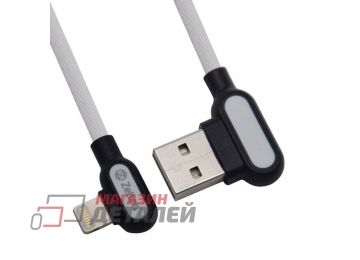 Кабель Zetton USB SyncCharge Round Fabric Corner Cable USB <-> Lightning белый (ZTUSBRFCWEA8)