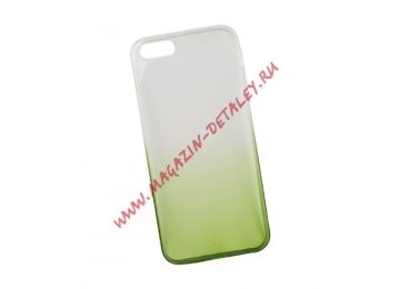 Силиконовая крышка LP для Apple iPhone 5, 5s, SE градиент белый, зеленый, коробка