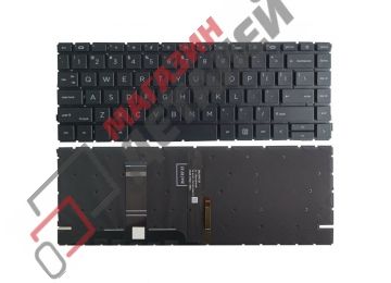 Клавиатура для ноутбука HP Probook 440 445 G8 черная без рамки с подсветкой