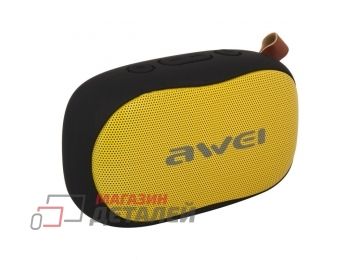 Bluetooth колонка AWEI Y-900 Micro SD, 10W (черная с желтым)