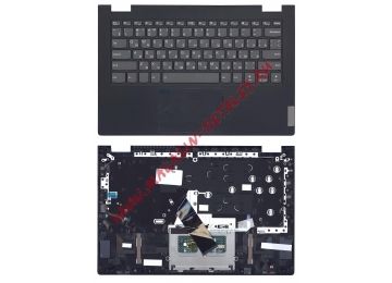 Клавиатура (топ-панель) для ноутбука Lenovo ThinkBook 14s Yoga ITL черная с темно синим топкейсом