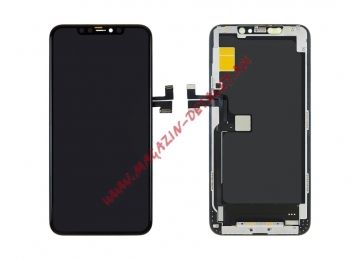 Дисплей (экран) в сборе с тачскрином для iPhone 11 Pro Max черный с рамкой (OLED LCD)