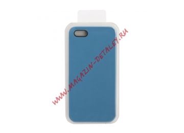 Силиконовый чехол для iPhone 5/5S/5SE  Silicone Case (васильковый, блистер)  38